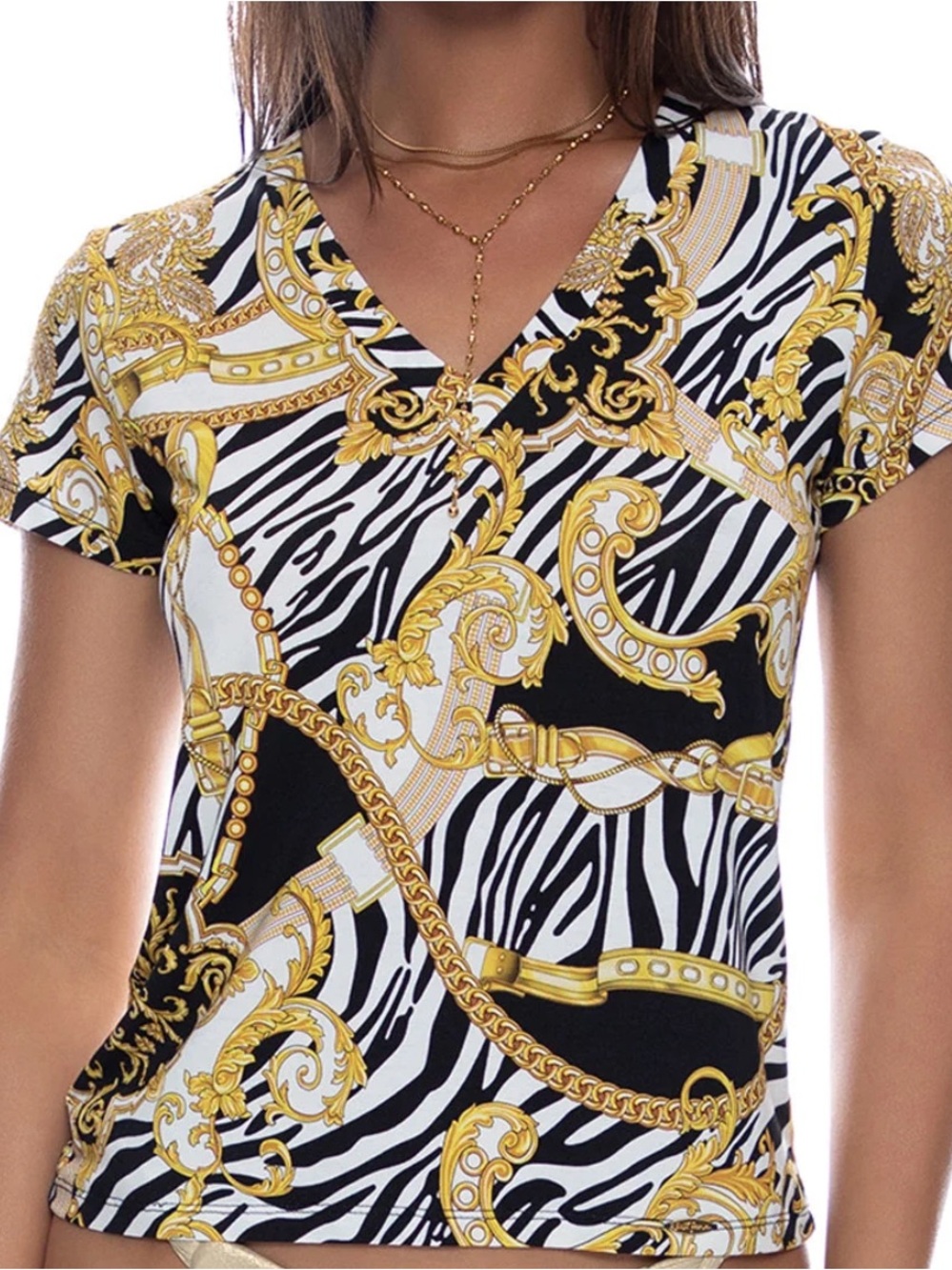 Luli Fama GODDESS VIBES - V Neck T Shirt